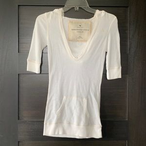 COPY - Abercrombie Waffle Henley Hoodie T Shirt - M